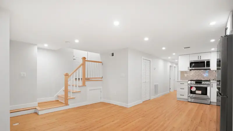 Quick Sidekick technician restoring a water-damaged basement in New Jersey home