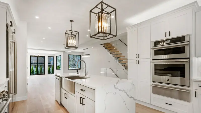 Remodeling contractor from Quick Sidekick renovating a kitchen in a New Jersey home