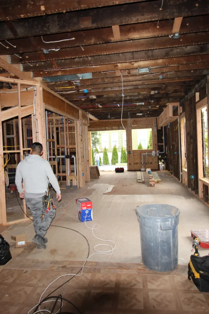 Framing interior photo